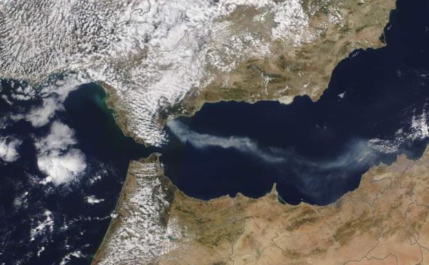 Smoke from the huge Sierra Bermeja blaze can be seen from space